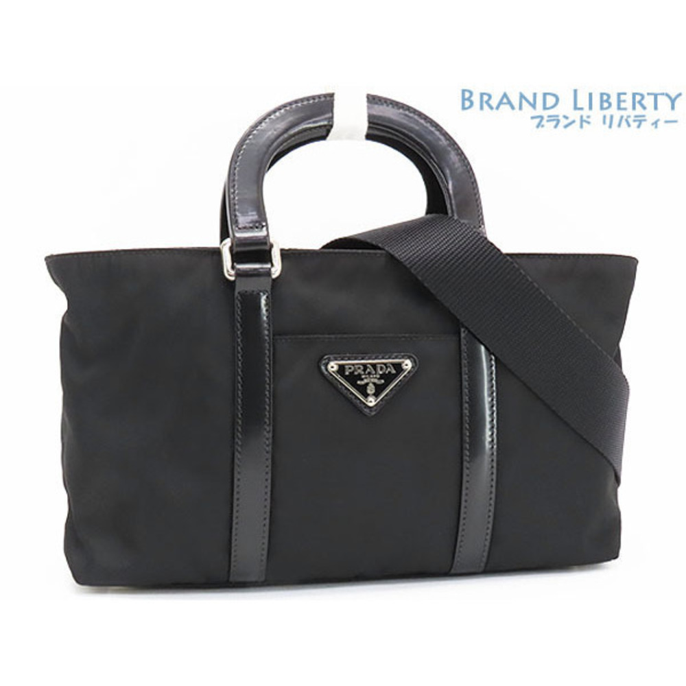 Prada tote bag handbag crossbody shoulder Nero Black leather